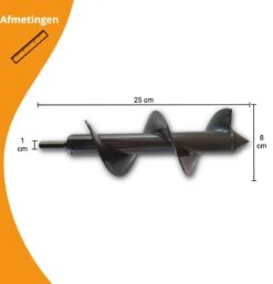 Grondboor Voor Boormachine - 8x25 Cm - Zwart 15 Grondboor Voor Boormachine - 8x25 Cm - Zwart -Tuingereedschap Winkel 1154x1200