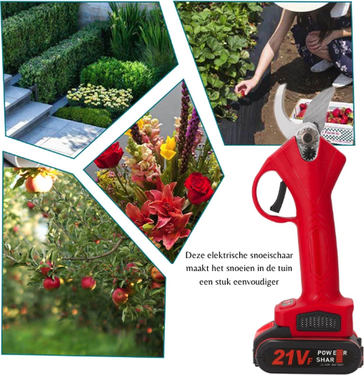 Elektrische Snoeischaar - Accu Snoeischaar - 2 Accu's - Professioneel - Tuinschaar 9 Elektrische Snoeischaar - Accu Snoeischaar - 2 Accu's - Professioneel - Tuinschaar - Afbeelding 9