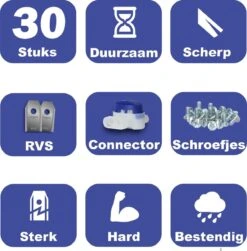 Mesjes Voor Gardena Robotmaaier - Husqvarna Automower - 30st - RVS Coated - Plastic Box + CONNECTOR -Tuingereedschap Winkel 1180x1200