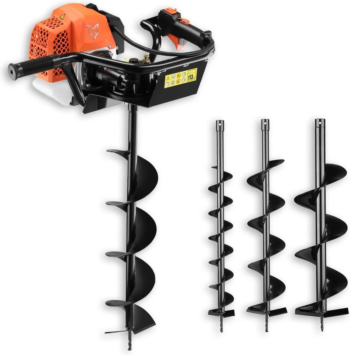 FUXTEC Grondboor Benzine Incl. 100/150/200mm Hulpstukken - 62cc - FX-EB162 1 FUXTEC Grondboor Benzine Incl. 100/150/200mm Hulpstukken - 62cc - FX-EB162