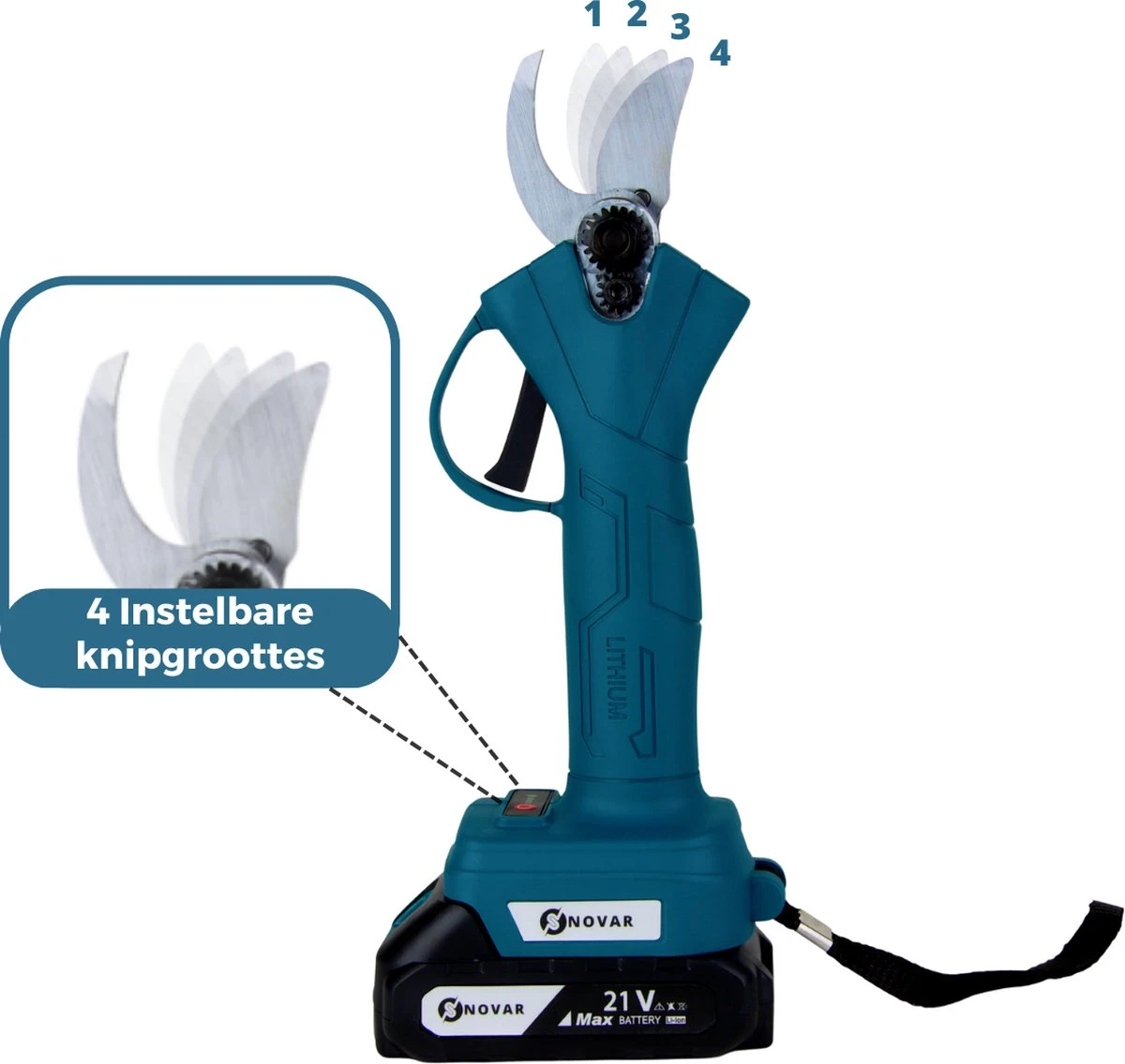 NovarGarden® Elektrische Snoeischaar NG1 - 2x Accu - Elektrisch - Takkenschaar - Op Batterij - 28mm 5 NovarGarden® Elektrische Snoeischaar NG1 - 2x Accu - Elektrisch - Takkenschaar - Op Batterij - 28mm - Afbeelding 5
