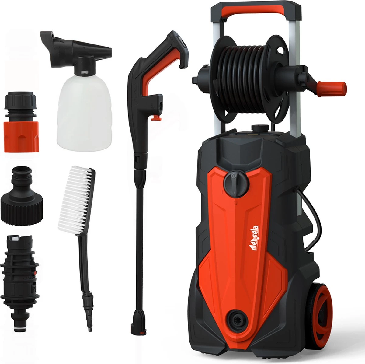 Merkloos Home Hogedrukreiniger - 2100W - 165 Bar - Met Verstelbare Nozzles Slanghaspel 5m Netsnoer 10m Slang - Voor Reiniging Huis Auto Tuin 1 Merkloos Home Hogedrukreiniger - 2100W - 165 Bar - Met Verstelbare Nozzles Slanghaspel 5m Netsnoer 10m Slang - Voor Reiniging Huis Auto Tuin