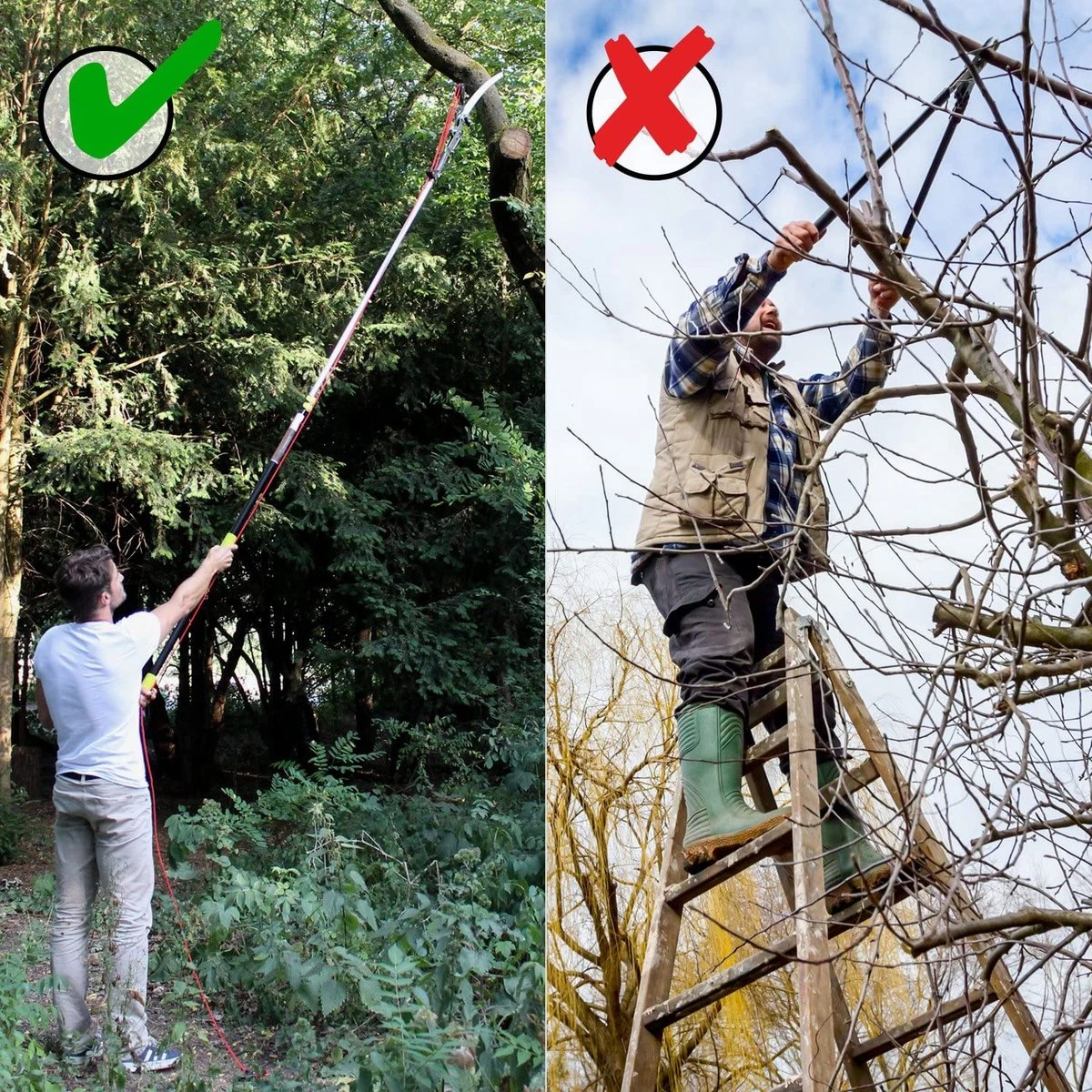 Iceberk Snoeischaar + Snoeizaag (1,45 - 3,70 M) - Telescopische Snoeischaar Voor Het Snoeien Van Bomen En Dichte Struiken Zonder Ladder 6 Iceberk Snoeischaar + Snoeizaag (1,45 - 3,70 M) - Telescopische Snoeischaar Voor Het Snoeien Van Bomen En Dichte Struiken Zonder Ladder - Afbeelding 6