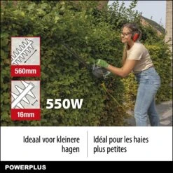 Powerplus POWEG40100 Elektrische Heggenschaar - 550W - Snoeien En Knippen - Zwaardlengte 560mm - Mesafstand 16mm - Haagschaar Voor Tuinonderhoud -Tuingereedschap Winkel 1200x1200 255