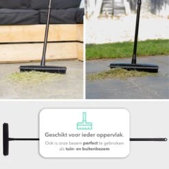 CLEANLY® Rubberen Bezem Met Vloerwisser - Kappersbezem - Zachte Bezem Binnen & Buiten - Vloertrekker Met Steel - 68-150 Cm -Tuingereedschap Winkel 1200x1200 468