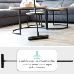 CLEANLY® Rubberen Bezem Met Vloerwisser - Kappersbezem - Zachte Bezem Binnen & Buiten - Vloertrekker Met Steel - 68-150 Cm -Tuingereedschap Winkel 1200x1200 469