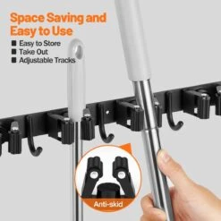 BOTC Bezemhouder - 5 Houders 6 Haken - Gereedschapshouder - Zeflklevend - Bezem Ophangsysteem - Ophanghaken - Tuingereedschap -Tuingereedschap Winkel 1200x1200 477