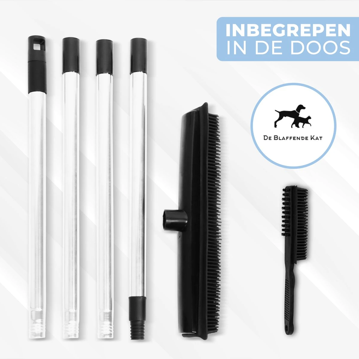 2 In 1 Rubberen Bezem – Bezem Binnen & Buiten – Vloerwisser Met Steel - Met Huisdierhaar Verwijderaar - Vloertrekker – Veger - Extra Lang 160cm 11 2 In 1 Rubberen Bezem – Bezem Binnen & Buiten – Vloerwisser Met Steel - Met Huisdierhaar Verwijderaar - Vloertrekker – Veger - Extra Lang 160cm - Afbeelding 11