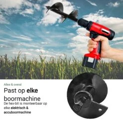 MaatWorkz - Grondboor - 25 CM - Boormachine - Bollenplanter - Moestuin - Palenboor - Boor - Tuin -Tuingereedschap Winkel 1200x1200 551