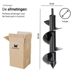 MaatWorkz - Grondboor - 25 CM - Boormachine - Bollenplanter - Moestuin - Palenboor - Boor - Tuin -Tuingereedschap Winkel 1200x1200 553