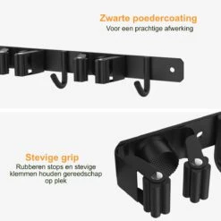 Volcan Bezemhouder - Bezem Ophangsysteem Tuingereedschap - Gereedschapshouder - Zelfklevend - 3M Tape - 3 Houders 4 Haken - RVS Zwart 9 Volcan Bezemhouder - Bezem Ophangsysteem Tuingereedschap - Gereedschapshouder - Zelfklevend - 3M Tape - 3 Houders 4 Haken - RVS Zwart -Tuingereedschap Winkel 1200x1200 564