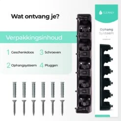 CLEANLY® Bezemhouder - Ophangsysteem Voor Tuingereedschap - Bezem Ophangsysteem - Gereedschapshouder Met Ophanghaken - ABS -Tuingereedschap Winkel 1200x1200 590