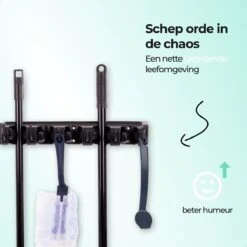 CLEANLY® Bezemhouder - Ophangsysteem Voor Tuingereedschap - Bezem Ophangsysteem - Gereedschapshouder Met Ophanghaken - ABS -Tuingereedschap Winkel 1200x1200 595