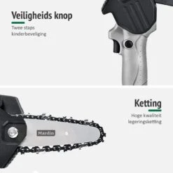 Mardin Mini Kettingzaag - Snoeizaag - Kettingzaag - Kettingzaag Electrisch Met 2 Accu - Inclusief Koffer - 1 Extra Accu - Grijs -Tuingereedschap Winkel 1200x1200 613