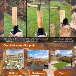 Miseru Houtklover – Geen Bijl Nodig – No Axe - Houtsplijter – Houtkliever – HANDMADE In Holland - Houtklover Voor Aanmaakhout – Metaal -Tuingereedschap Winkel 1200x1200 702