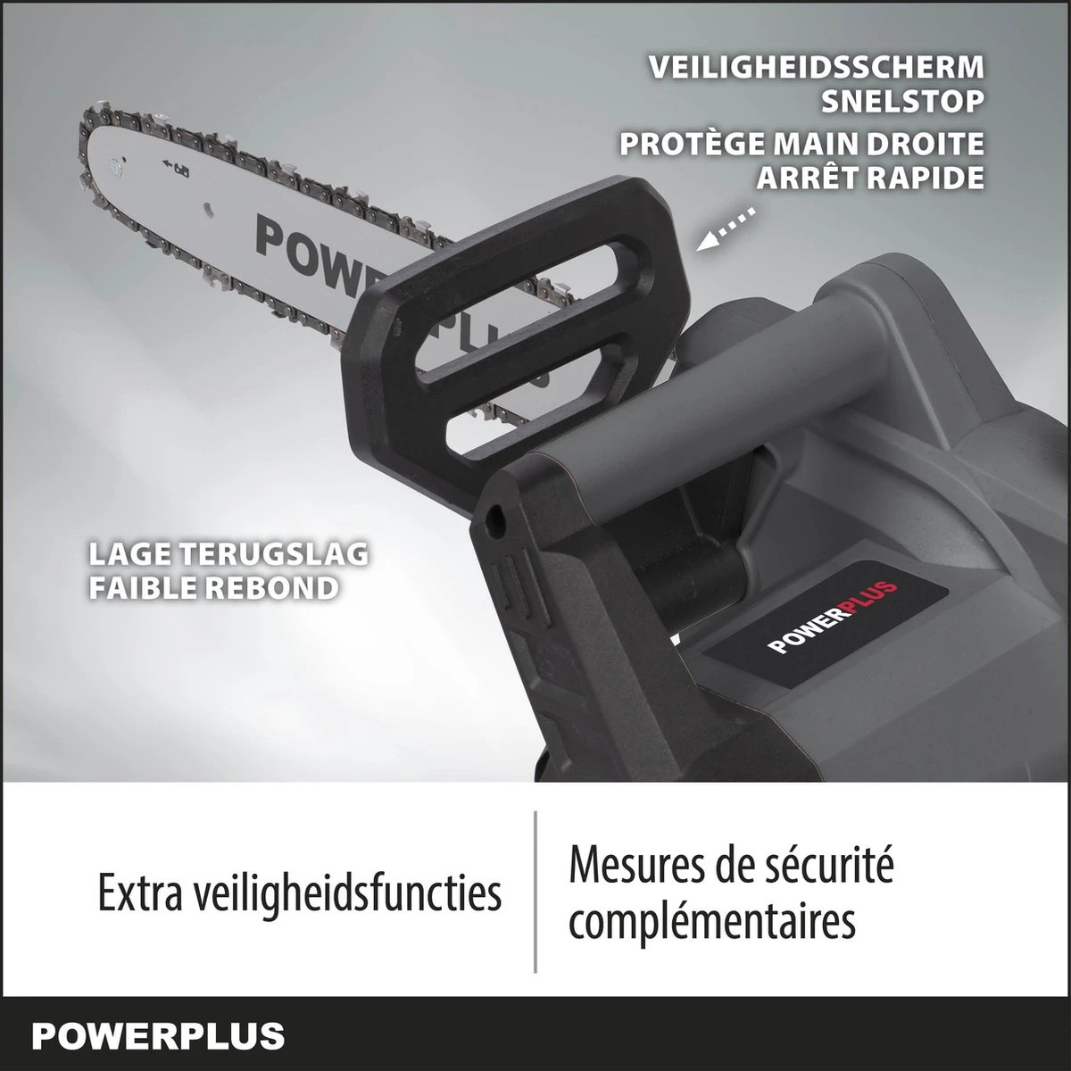Powerplus POWEG10110 Elektrische Kettingzaag - 2200W - Zwaardlengte 400mm - Automatische Kettingsmering - Incl. 1x Ketting En 1x Zwaard 5 Powerplus POWEG10110 Elektrische Kettingzaag - 2200W - Zwaardlengte 400mm - Automatische Kettingsmering - Incl. 1x Ketting En 1x Zwaard - Afbeelding 5
