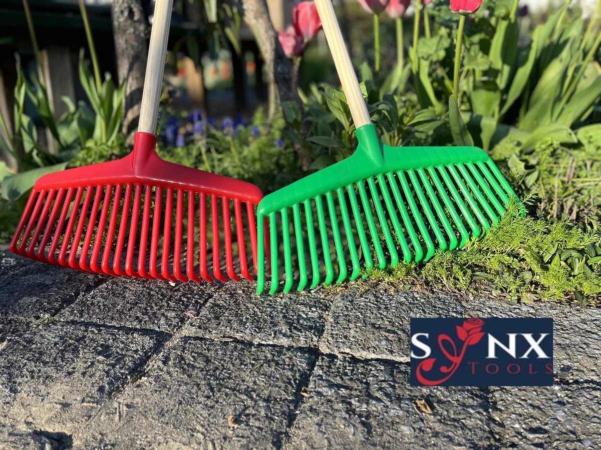 Synx Tools Gazonhark Bladhark 23 Tanden Hark - Harken - Grashark- Gazon - Kunststof Blauw/groen -Met Steel 120cm 4 Synx Tools Gazonhark Bladhark 23 Tanden Hark - Harken - Grashark- Gazon - Kunststof Blauw/groen -Met Steel 120cm - Afbeelding 4